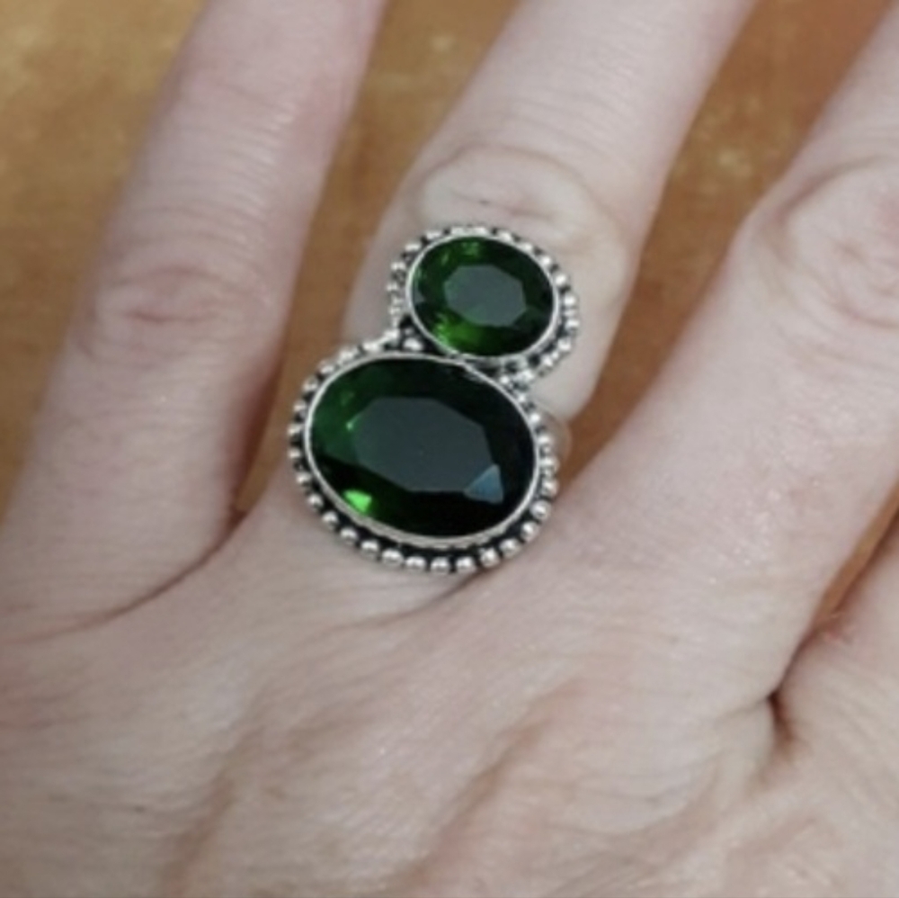 New Chrome Diopside 925 Silver Ring.